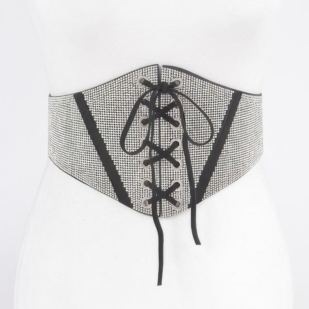 Rhinestone Corset Plus Size Elastic Belt